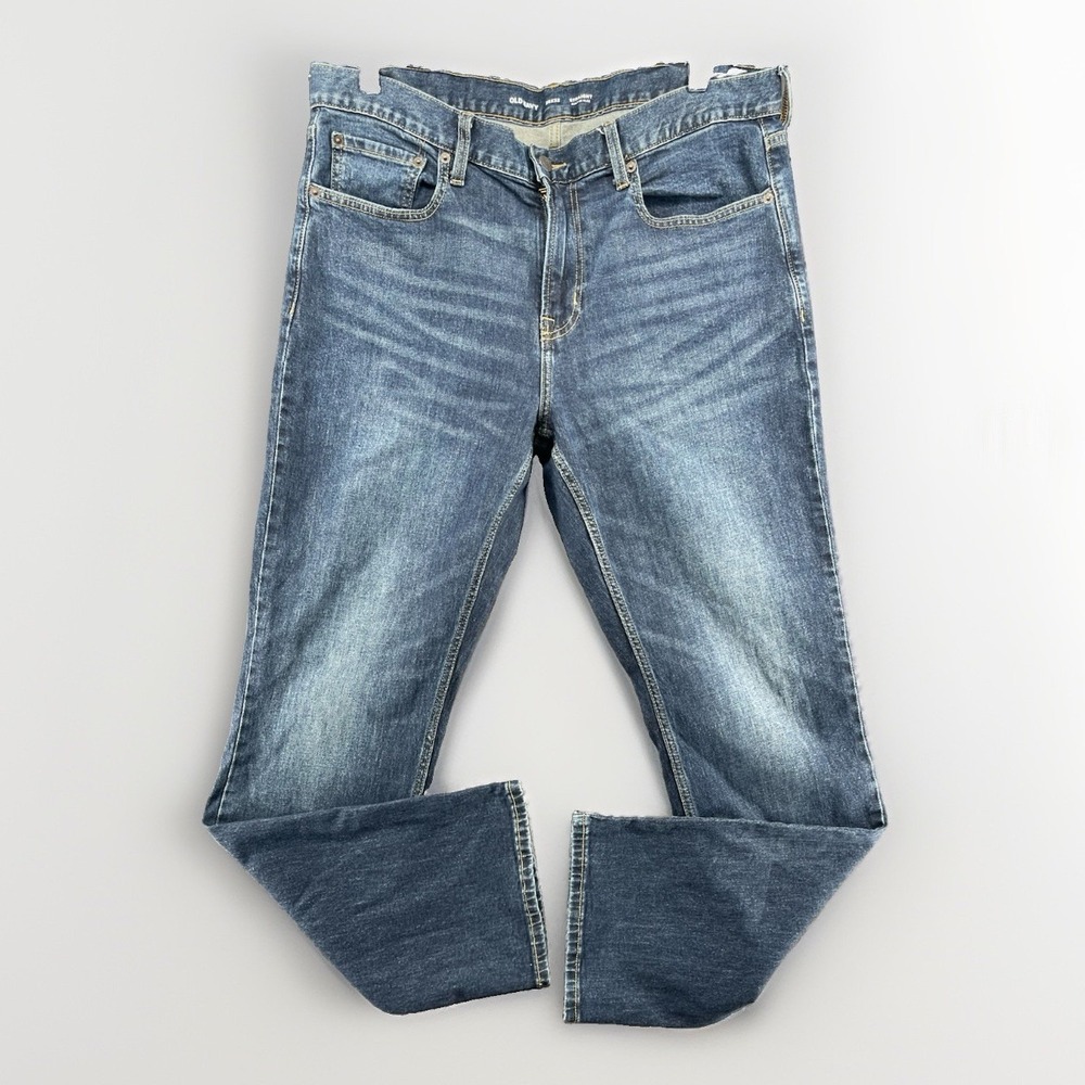 Old Navy Straight Built-In Flex Jeans Men's 36x32 Blue Stretch Denim Pants